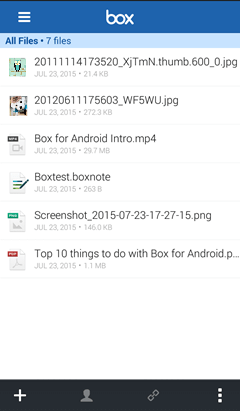Uploaded Files on Android Box