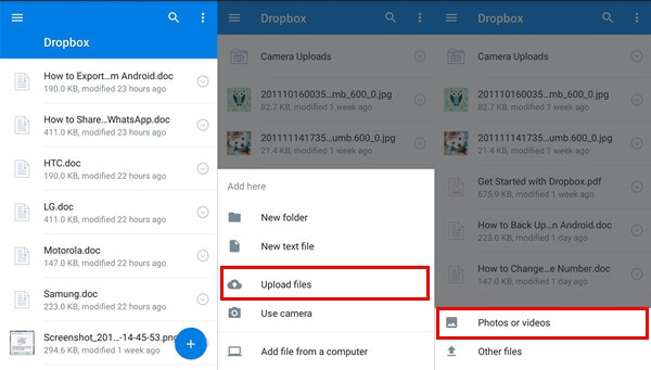 Transfer Android Pictures with Dropbox