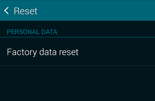 Factory Data Reset