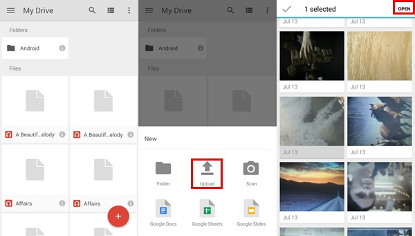 Upload Videos to Google Drive on Android