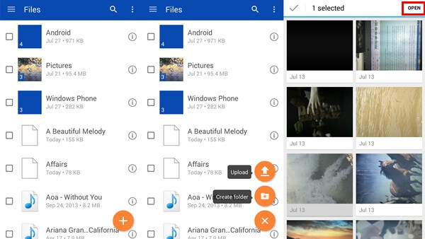 Upload Videos to OneDrive Android