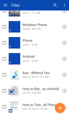 Uploaded Files on Android OneDrive
