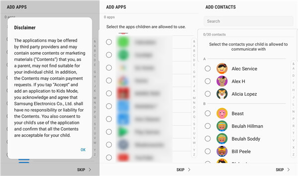Kids Mode Apps Contacts