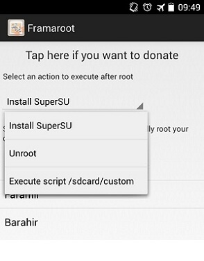 Choose an Action after Root