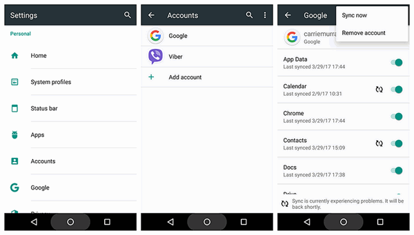Android Cant Sync with Google Account
