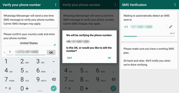 Verify WhatsApp with SMS