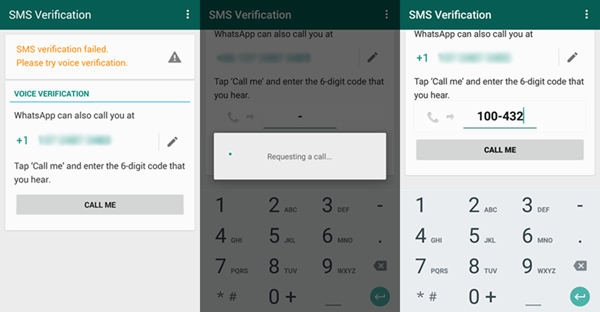 Verify WhatsApp with Voice
