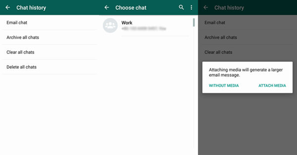 Export WhatsApp Chat via Email