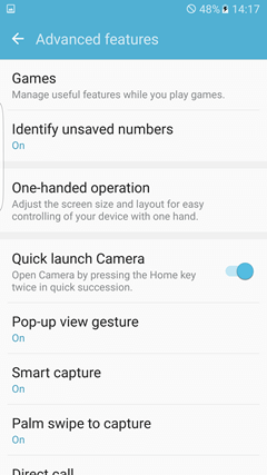 Samsung Galaxy S7 Edge: Quick Launch Camera