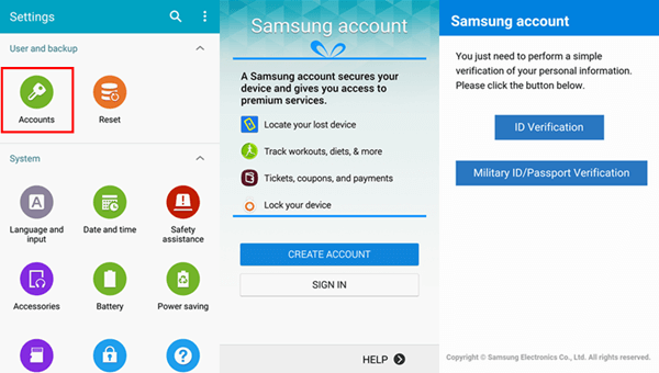 Sign for Samsung Account