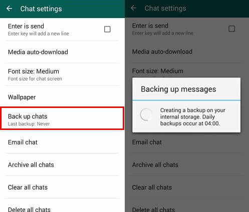 Backup WhatsApp Chat History