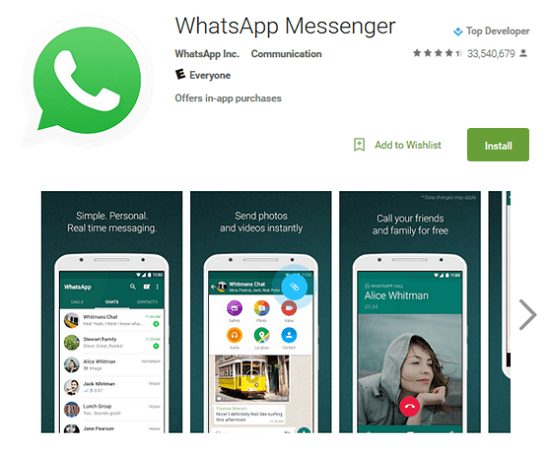 Download WhatsApp from Play Store