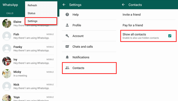 Show all Contacts of WhatsApp